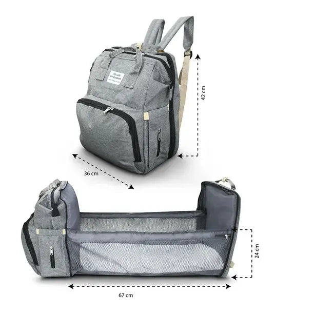 ( Nionkey)™ -Mochila Panalera 3en1 Cuna Mudador : Mochila, Cuna y Mudador en Un Solo Producto